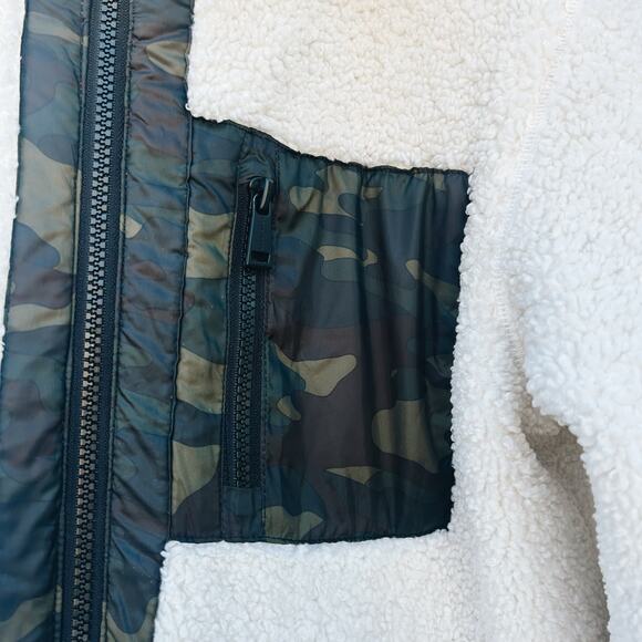 Sanctuary Women’s Reversible Midweight Camo Sherpa Jacket Full Zip XS Small - Picture 9 of 12